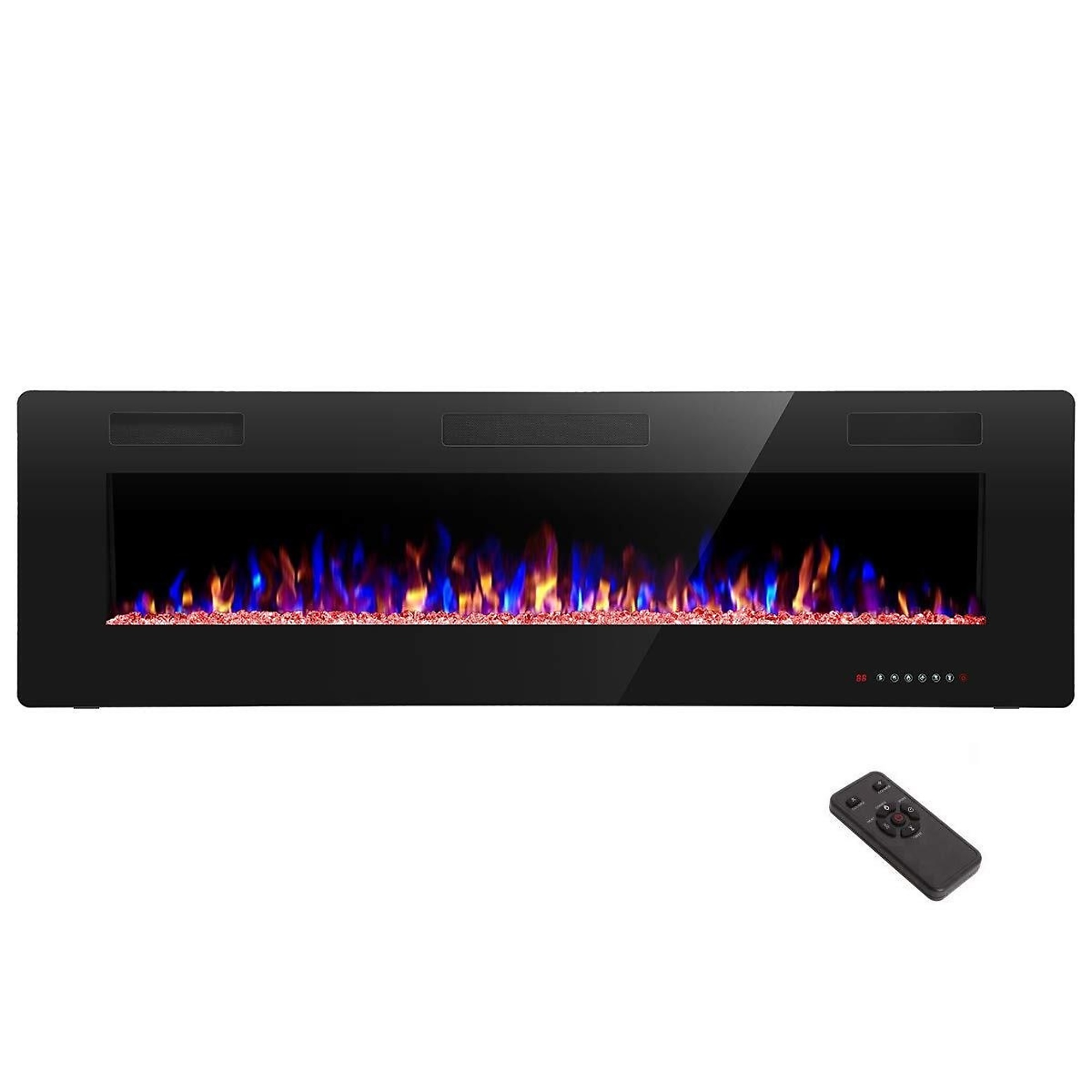 EdenDirect Recessed and Wall Mounted Electric Fireplace — 60in., Remote Control, Adjustable Flame Color and Speed, Model# NTE860C3U